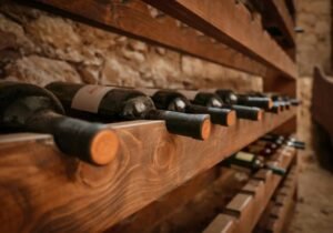 close-up-image-of-wine-bottles-on-wooden-shelves-i-2022-11-14-18-18-22-utc-min